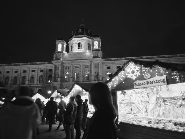 A picture of people at a what looks like a christmas party in Vienna