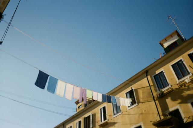 clothes on the drying line